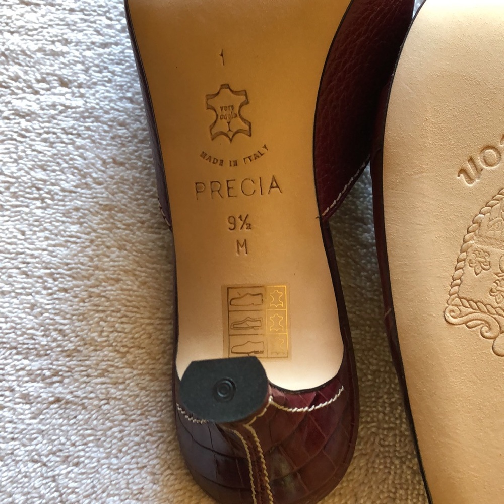 Brighton Burgundy Buckle Heels - Picture 7 of 9